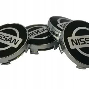 DEKLE DEKIELKI ZAŚLEPKI ZNACZKI KAPSLE KOŁPAKI DO FELG NISSAN 60MM CZARNE Popularny