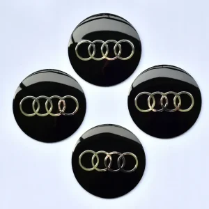 Naklejka emblemat logo na kołpaki dekielki dekle audi 56mm aluminium 4 szt. Nowość