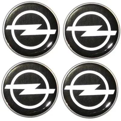 Naklejki na kołpaki emblemat Opel 80mm czarne sil Wyprzedaż