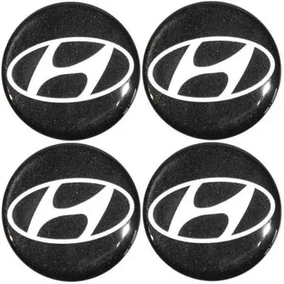 Darmowa dostawa Naklejki na kołpaki emblemat Hyundai 75mm czar sil