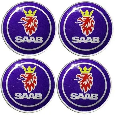 Promocja Naklejki na kołpaki emblemat SAAB 60mm silikonowe