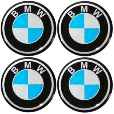 Niska cena Naklejki na kołpaki emblemat BMW 45mm silikonowe