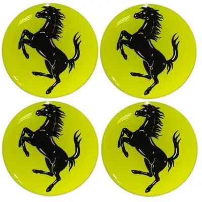 Zwrot pieniędzy Naklejki na kołpaki emblemat FERRARI 55mm sil