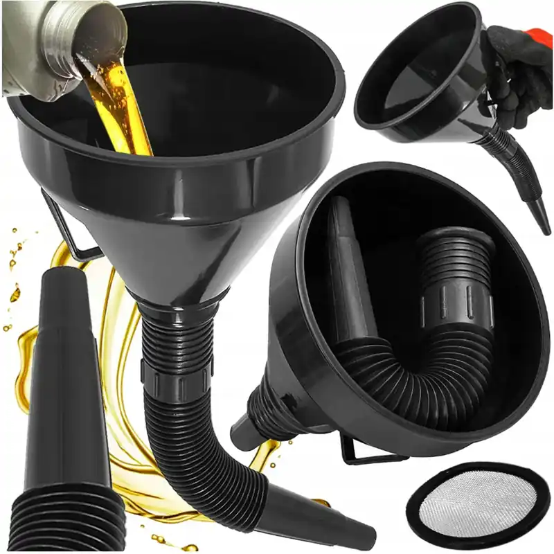Duży lejek z sitkiem do oleju paliwa do samochodu Premium