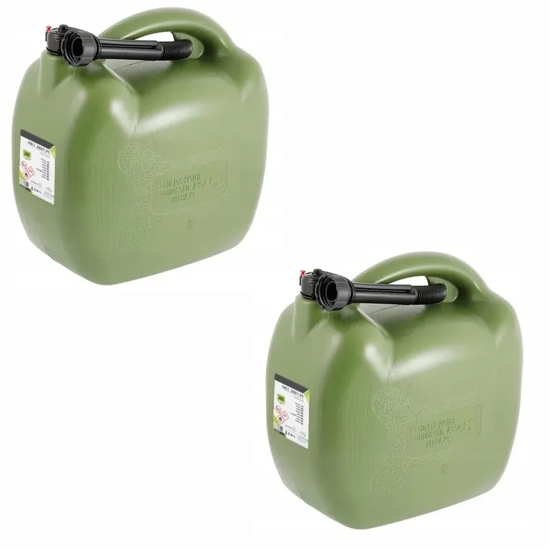 KANISTER PLASTIKOWY NA PALIWO 20L OWALNY KHAKI BANIAK + LEJEK 2SZT Zwrot pieniędzy