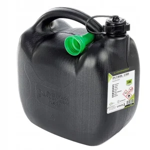 Kanister plastikowy na paliwo, 10L, owalny, czarny Tani