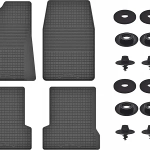 CZARNE DYWANIKI SAMOCHODOWE GUMOWE - Korytkowe ZESTAW rant 2CM STOPERY Oryginalny