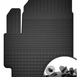 Popularny DYWANIK GUMOWY KIEROWCY czarne korytkowe dywaniki samochodowe rant 2CM 1szt