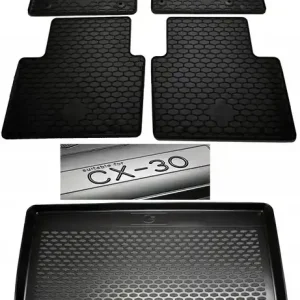 Najlepsza cena MAZDA CX-30 (2019-) dywaniki gumowe bezzapachowe + mata bagażnika stopery