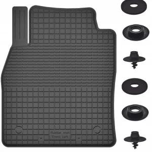 Popularny DYWANIK GUMOWY KIEROWCY czarne korytkowe dywaniki samochodowe rant 2CM 1szt