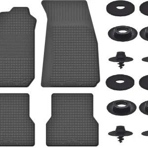 Ekspresowa dostawa CZARNE DYWANIKI SAMOCHODOWE GUMOWE - Korytkowe ZESTAW rant 2CM STOPERY