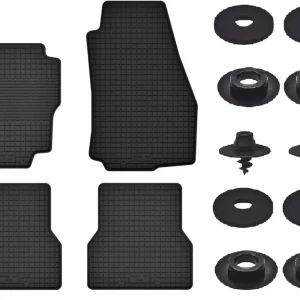 CZARNE DYWANIKI SAMOCHODOWE GUMOWE - Korytkowe ZESTAW rant 2CM STOPERY Niska cena