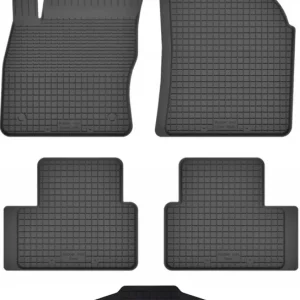 Bezpieczna płatność DYWANIKI SAMOCHODOWE GUMOWE CZARNE - Korytkowe ZESTAW rant 2CM + TUNEL