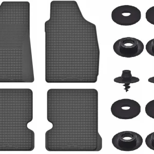 CZARNE DYWANIKI SAMOCHODOWE GUMOWE - Korytkowe ZESTAW rant 2CM STOPERY Zwrot pieniędzy