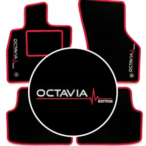 Wyprzedaż DYWANIKI WYCIERACZKI WELUROWE DO SKODA OCTAVIA III (2013-2020) +PIĘKNY HAFT