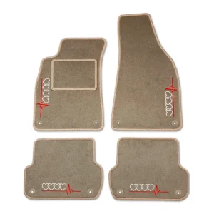 Rabat DYWANIKI WELUROWE AUDI A3 8P (2003-2013) BEŻOWE + 4x HAFT