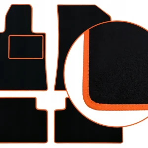 Darmowa dostawa CZARNE DYWANIKI RENAULT THALIA II (2008-2012) POMARAŃCZOWA LAMÓWKA
