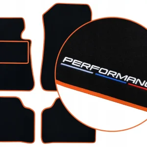 DYWANIKI WELUROWE BMW X6 F16 (2014-2019) - POMARAŃCZOWE + 2x HAFT Promocja