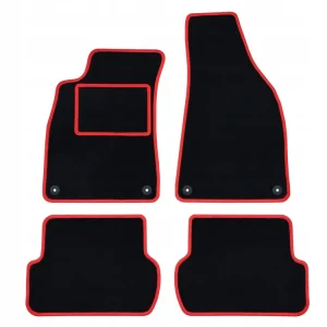 CZARNE DYWANIKI AUDI A6 C5 (1997-2004) CZERWONA PRZĘDZA | ST Premium
