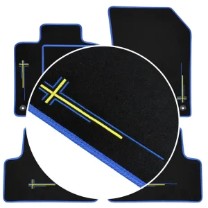 DYWANIKI SAMOCHODOWE VOLVO C40 (2021-...) NIEBIESKIE + 4 HAFTY Ekspresowa dostawa