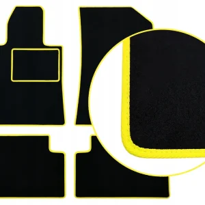 CZARNE DYWANIKI RENAULT LAGUNA III (2007-2015) ŻÓŁTA LAMÓWKA Wyprzedaż