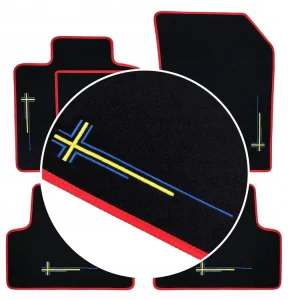 Oryginalny DYWANIKI SAMOCHODOWE VOLVO S90 I (1997-1998) CZERWONE + 4 HAFTY