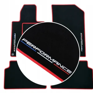 CZARNE DYWANIKI PEUGEOT 5008 II-7m.-(2017-...) FRANCUSKA FLAGA Nowość