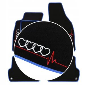 Zwrot pieniędzy DYWANIKI DO AUDI A4 B5 (1995-2001) NIEBIESKA LAMÓWKA, 2x HAFT