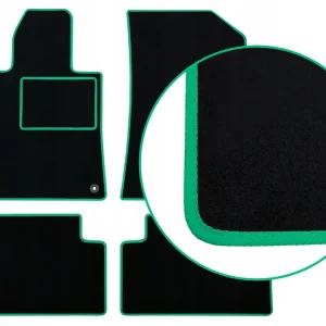 Autentyczny CZARNE DYWANIKI RENAULT MEGANE E-TECH ELEKTRYK (2022-...) JASNOZIELONE