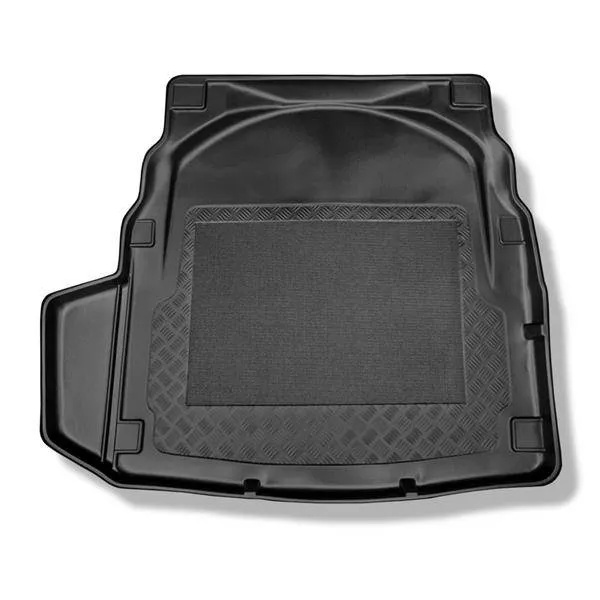 Ostatnia szansa Mata do bagażnika do Mercedes-Benz Klasa E W212 Limuzyna (03.2009-03.2016) - antypoślizgowa - samochodowy dywanik bagażnika - Aristar - Standard - z lewą wnęką (do ewentualnego odcięcia); płaska powierzchnia bagażnika