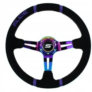 Zwrot pieniędzy Kierownica Slide 350mm offset:90mm Zamsz NeoChrome