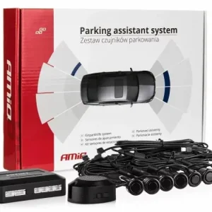 AMIO Czujniki parkowania AMiO Gold z buzzerem 8 sensorów 18mm czarne WD31-1674 Wyprzedaż