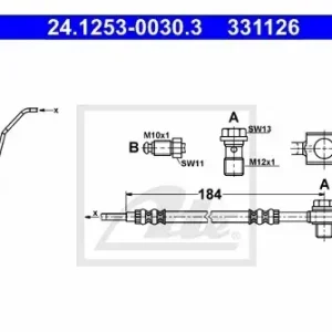 Tani ATE Przewód hamulcowy elastyczny 24.1253-0030.3