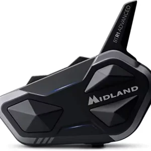 Ekspresowa dostawa Midland BTR1 Advanced Pojedynczy C1529, Domofon Motocykl Bluetooth Pojedynczy, Wodoodporne Słuchawki Kask IPX6, Redukcja szumów, Do 4 osób, Bateria 23h, Zintegrowany zasięg 1.2Km, Radio FM