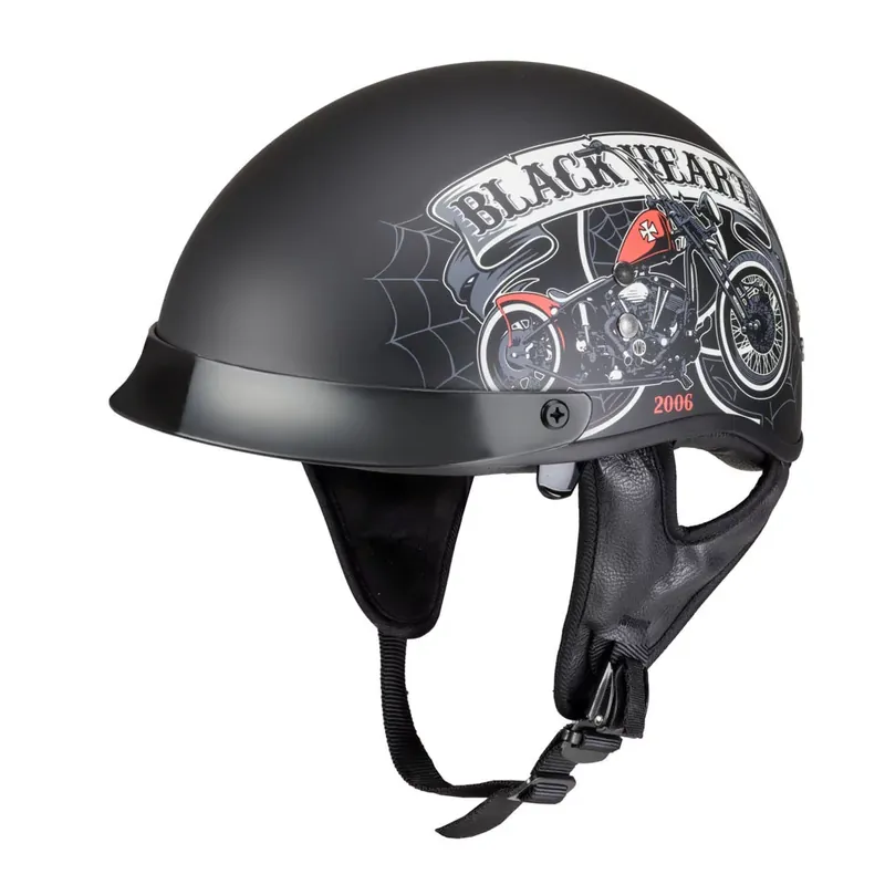 Autentyczny W-TEC Black Heart Kask motocyklowy otwarty Black Heart Rednut, Motocykl / Czarny mat, XS (53-54) 22593-XS-2