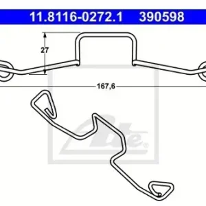 ATE Sprężyna, zacisk hamulca 11.8116-0272.1 Autentyczny