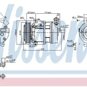 Oryginalny NISSENS SPRĘŻARKA KLIMATYZACJI NISSENS 89397 ALFA 159/SAAB 9-5 1,9JTDM/2,0JTDM/1,9TID 06 NISSENS 89397