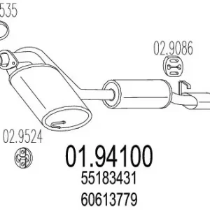 MTS SILENZIATORI Tłumik końcowy SILENZIATORI 01.94100 Nowość
