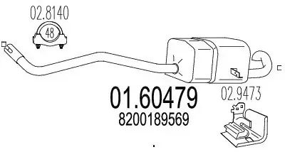 Wysoka jakość MTS Tłumik końcowy 01.60479