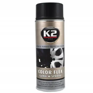 Najlepsza cena K2 COLOR FLEX GUMA W SPRAYU CZARNY MAT