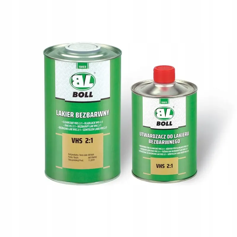 ZESTAW Lakier bezbarwny VHS w puszce Boll 1000ml + utwardzacz Zwrot pieniędzy