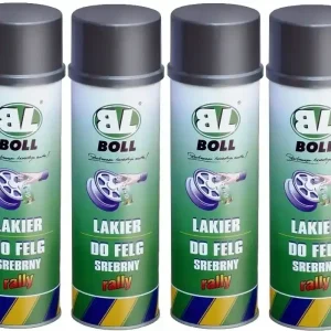 BOLL LAKIER DO FELG RALLY W SPRAYU SREBRNY 500ML 4 SZTUKI Premium