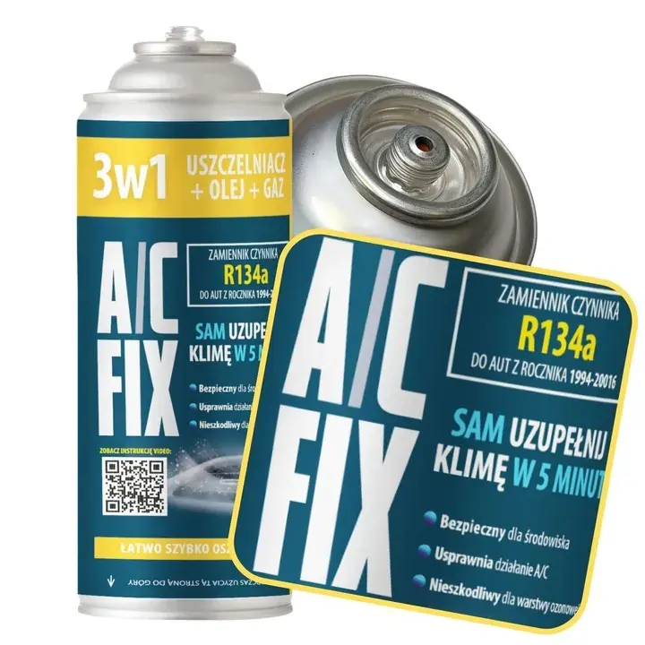 3w1 GAZ R134a do nabijania KLIMATYZACJI AUT z Uszczelniaczem Olejem 170g A Ostatnia szansa